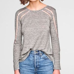 Kinly Tulle Trimmed Linen Top